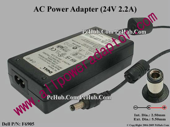 Dell AC Adapter 24V 2.2A, 5.5/2.5mm, 2-Prong