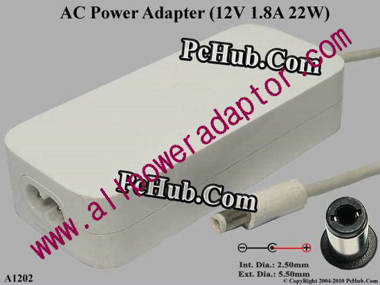 Apple AC Adapter 5V-12V 12V 1.8A, Tip-C, 2-prong