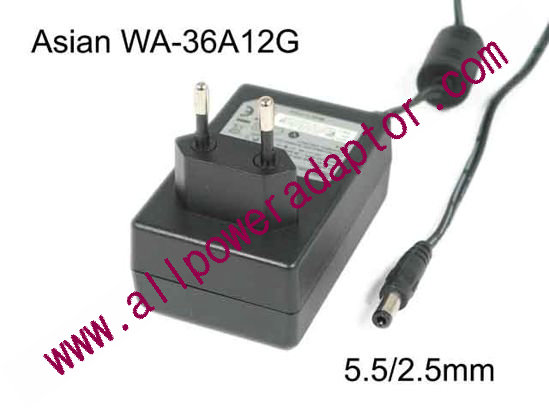 APD / Asian Power Devices WA-36A12G AC Adapter 5V-12V 12V 3A, 5.5/2.5mm, EU 2P