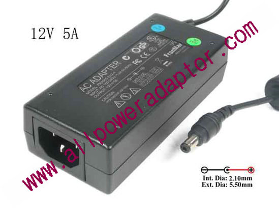 OEM Power AC Adapter - Compatible FRA060-S12-4, 12V 5A 5.5/2.1mm, C14, New