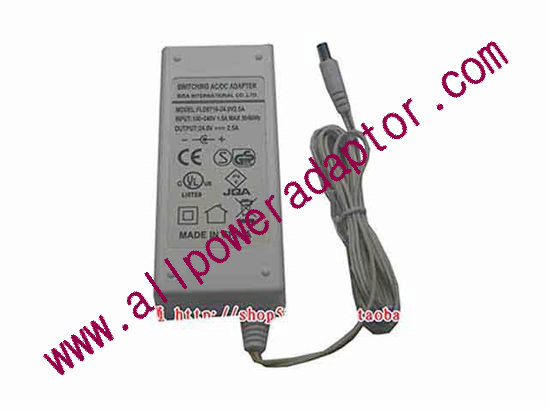 OEM Power AC Adapter - Compatible FLD0716-24.0V2.5A, 24V 2.5A 5.5/2.1mm, 2-Prong, Ne