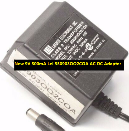 *Brand NEW* Lei 350903OO2COA 9V 300mA AC DC Adapter Power Supply