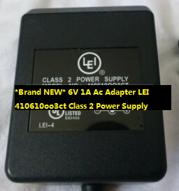 *Brand NEW* 6V 1A Ac Adapter LEI 410610oo3ct Class 2 Power Supply