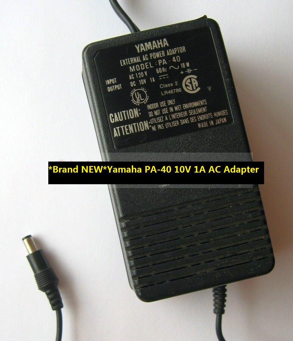 *Brand NEW* Yamaha PA-40 Power Supply 10V 1A AC Adapter for Keyboards Synthesizers Drum Pad