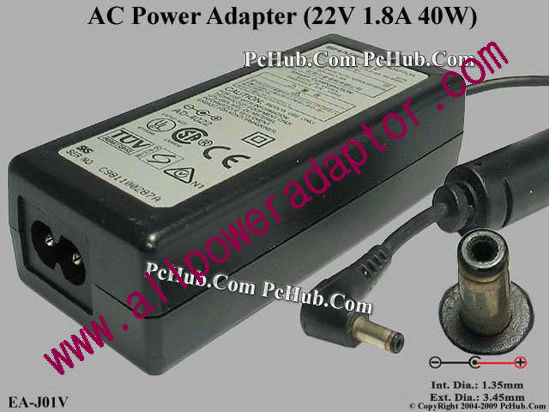 Sharp AC Adapter EA-J01V, 22V 1.8A, Tip Z - Click Image to Close