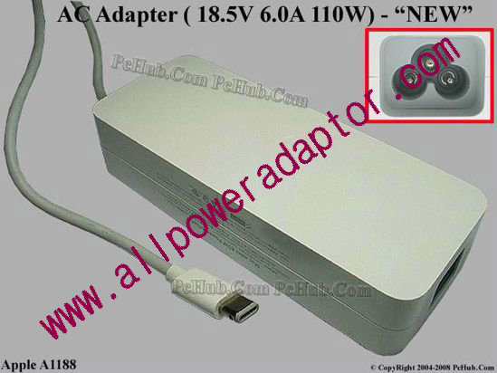 Apple Common Item (Apple) AC Adapter 13V-19V A1188, 18.5V 6A, NEW - Click Image to Close