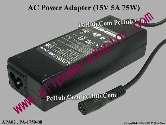 Targus APA02 AC Adapter 15V 5A, Bare Tip - Click Image to Close