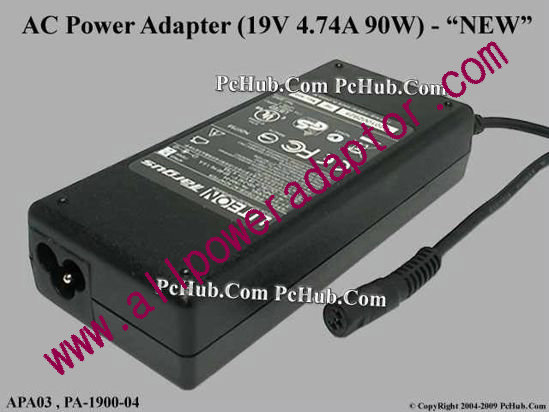 Targus APA03 AC Adapter 19V 4.74A 90W, Without Tip, 3-Prong, New - Click Image to Close