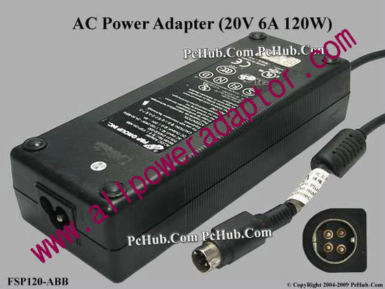 FSP Group Inc FSP120-ABB AC Adapter- Laptop 20V 6A, 4-Pin DIN, 3-Prong