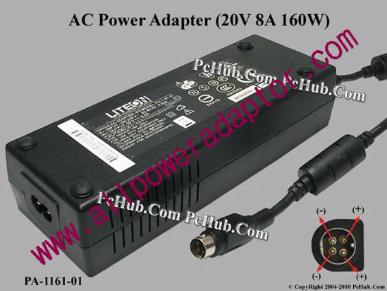 LITE-ON PA-1161-01 AC Adapter 20V 8A, 4-Pin P1