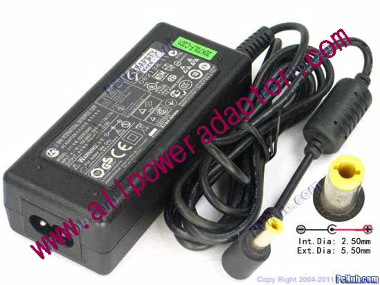 Li Shin 0225C2040 AC Adapter- Laptop 20V 2A, 5,5/2.5mm 12mm, 2-Prong