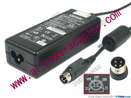 Getac ADM-6019M AC Adapter- Laptop 19V 3.16A 60W, 4-Pin P1