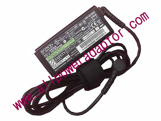 Sony Vaio VGN-UX Series AC Adapter - NEW Original 16V 2.8A, 6.0/4.3mm With Pin, 2-Prong, New - Click Image to Close