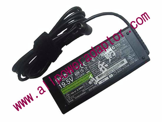 Sony Vaio VGN-CR33 AC Adapter - NEW Original 19.5V 4.7A, 6.0/4.3mm With Pin, 3-Prong, New - Click Image to Close