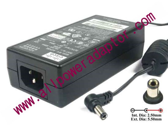 Cisco AA25480L AC Adapter- Laptop 48V 0.38A, Barrel 5.5/2.5mm, IEC C14