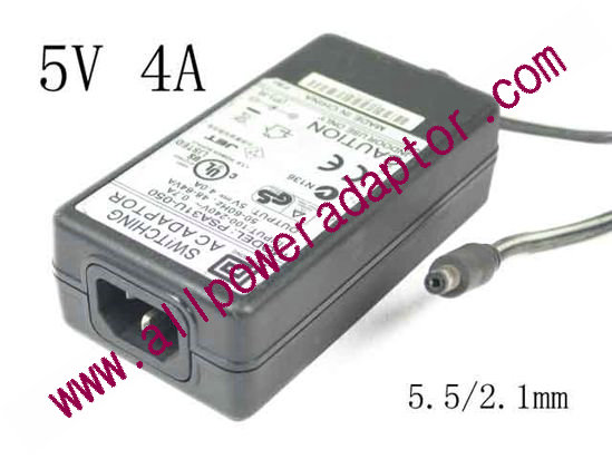 PHIHONG PSA31U-050 AC Adapter 5V 4A, Barrel 5.5/2.1mm, IEC C14 - Click Image to Close