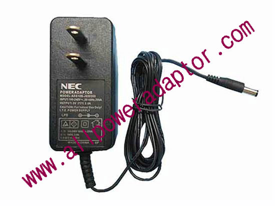 NEC AC Adapter - NEW Original 5V 2A, 5.5/2.5mm, US 2-Pin, New - Click Image to Close