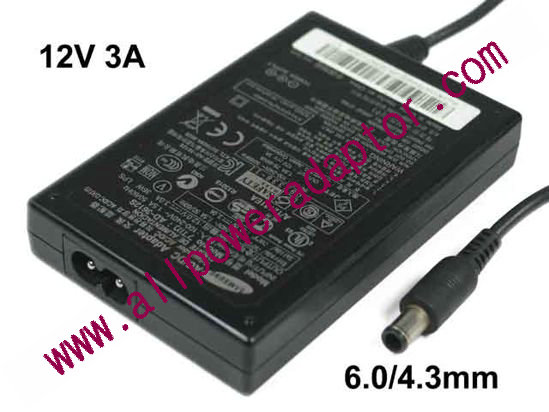 Samsung Laptop AC Adapter AD-3612S, 12V 3A, 6.0/4.3mm, Pin, 2-Prong - Click Image to Close