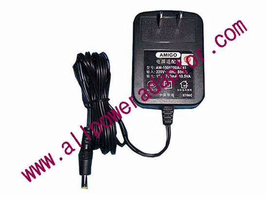 Amigo AM-0901000AM41 AC Adapter - NEW Original AM-1500700AM41, 15V 0.7A, 4.7/1.7mm, US 2-Pin - Click Image to Close