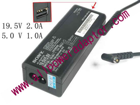 Sony Vaio SVF13 Series AC Adapter 19.5V/5.0V, 2 Prong, New