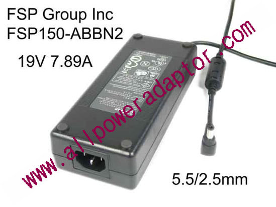 FSP Group Inc FSP150-ABBN2 AC Adapter- Laptop 19V 7.89A, 5.5/2.5mm, IEC C14 - Click Image to Close