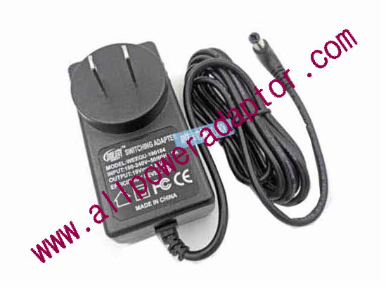 WEEQU WEEQU-190184 AC Adapter 19V 1.84A, 5.5/2.1mm, US 2P Plug, New