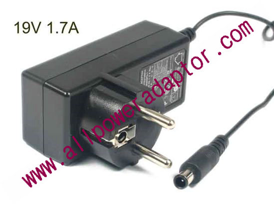 LG ADS-40FSG-19 AC Adapter- Laptop 19V 1.7A, Barrel 6.5mm With Pin, EU 2-Pin Plug, Ne - Click Image to Close