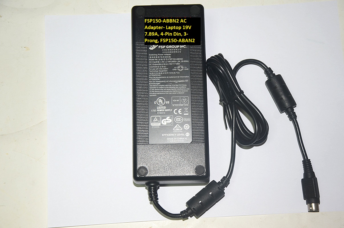 FSP Group Inc FSP150-ABBN2 AC Adapter- Laptop 19V 7.89A, 4-Pin Din, 3-Prong, FSP150-ABAN2