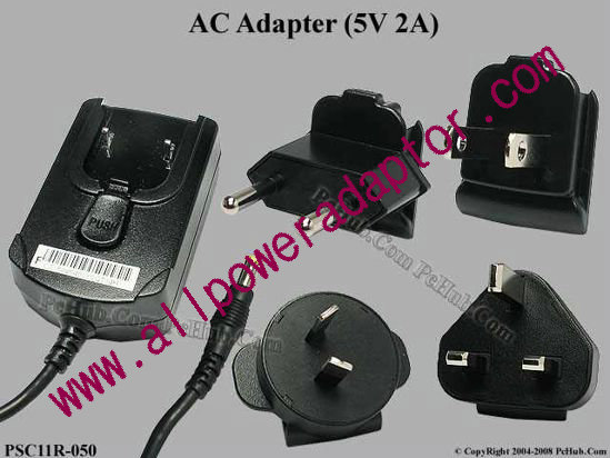 PHIHONG PSC11R-050 AC Adapter 5V-12V 5V 2A 10W, 1.7/4.0mm, Multi Pluge