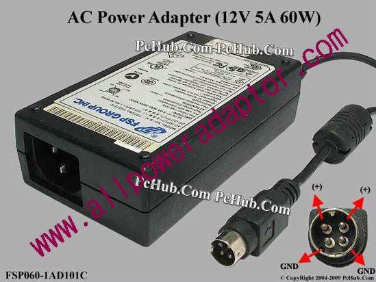 FSP Group Inc FSP060-1AD101C AC Adapter 5V-12V 12V 5A, 4-Pin P14=V, C14 - Click Image to Close