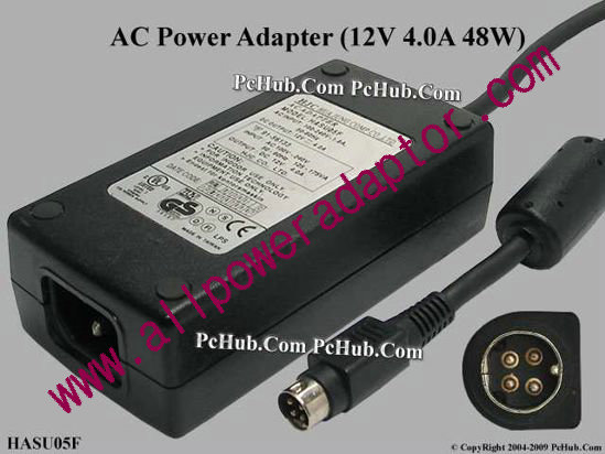 HJC HASU05F AC Adapter 5V-12V 12V 4A, 4-Pin DIN, C14