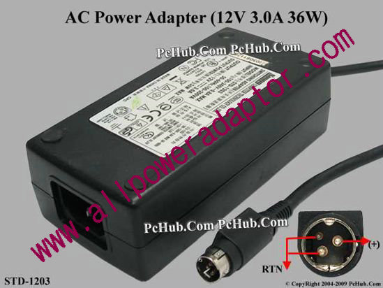 Sunny Computer AC Adapter 5V-12V 12V 3A, 3P P1=12V, C14 - Click Image to Close