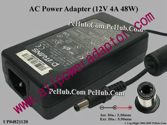 Potrans UP04821120 AC Adapter 5V-12V 12V 4A, 5.5/2.5mm, C14 - Click Image to Close