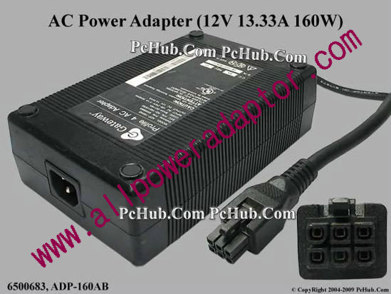 Gateway AC Adapter 5V-12V P/N: 6500683, 12V 13.33A, 6-PIN (IEC C14)