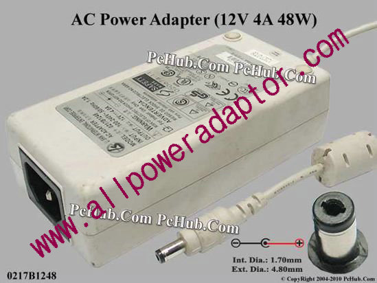 Li Shin 0217B1248 AC Adapter 5V-12V 12V 4A, 5.5/2.1mm, C14 - Click Image to Close