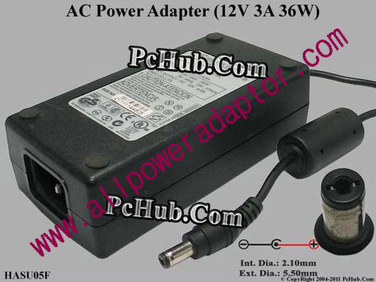 HJC HASU05F AC Adapter 5V-12V 12V 3A, 5.5/2.1mm, C14