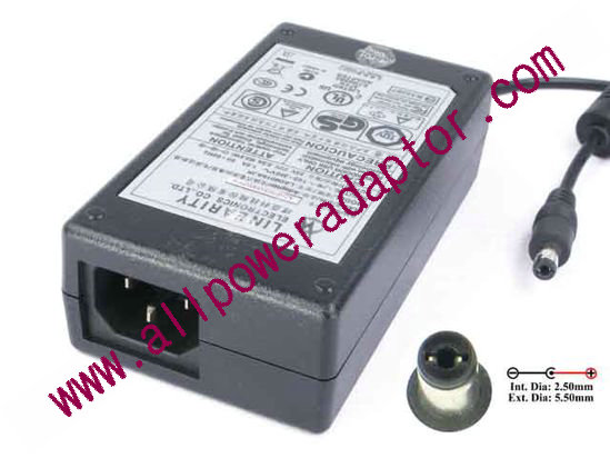 Linearity LAD6019AJK AC Adapter 25V 2.5A, 5.5/2.5mm, C14 - Click Image to Close