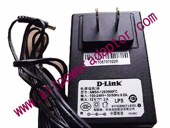 D-Link AMS4-1202000FC AC Adapter 5V-12V 12V 2A, 3.5/1.35mm, US 2-Pin Plug