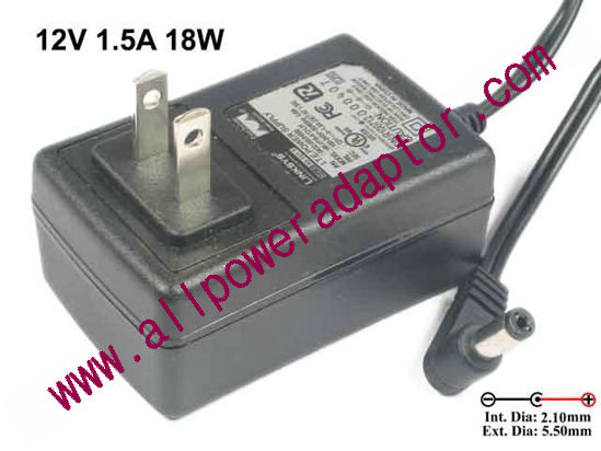 Linksys HK-I118-A12-LH AC Adapter 5V-12V 12V 1.5A, 5.5/2.1mm, US 2-Pin Plug, New