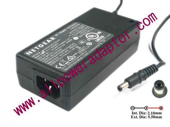 NETGEAR 332-10318-01 AC Adapter 5V-12V 12V 5A, Barrel 5.5/2.1mm, IEC C14