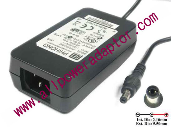 PHIHONG PSC30U-050 AC Adapter 5V-12V 5V 4A, Barrel 5.5/2.1mm, IEC C14 - Click Image to Close