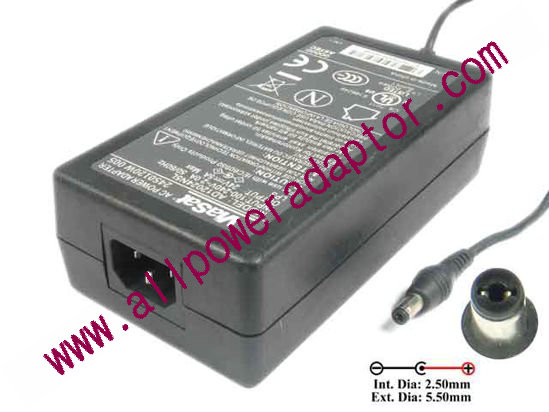 ViaSat AD12024N5L AC Adapter 24V 5A, 5.5/2.5mm, C14 - Click Image to Close