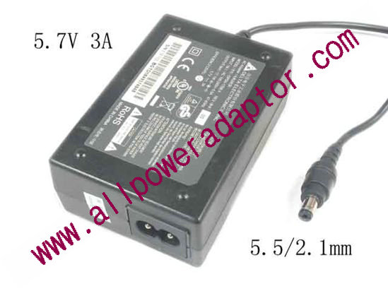 Delta Electronics DPSN-17BB AC Adapter 5V-12V 5.7V 3A, 5.5/2.1mm, 2-Prong, New