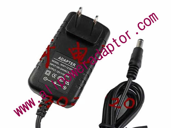 AOK OEM Power AC Adapter 5V-12V 12V 1A, 5.5/2.1mm, US 2-Pin, New - Click Image to Close