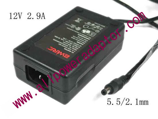 2Wire 1000-500033-001 AC Adapter 5V-12V 12V 2.9A, Barrel 5.5/2.1mm