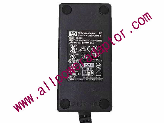 HP AC Adapter 5V-12V 3.3V 4A, 5.5/2.5mm, C14, New