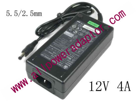 Li Shin 0217B1248 AC Adapter 5V-12V 12V 4A, 5.5/2.5mm, C14, New - Click Image to Close