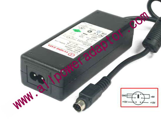 COMING DATA AC Adapter 5V-12V 12V 2A, 5V 2A, 6P, P12=5V, P34=12V, 2-Prong, New