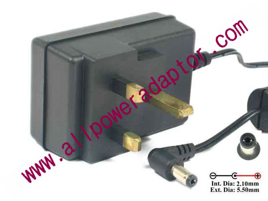 Fairway WN10U-090 AC Adapter 5V-12V 9V 1.11A, 5.5/2.1mm, UK 3-Pin Plug, New