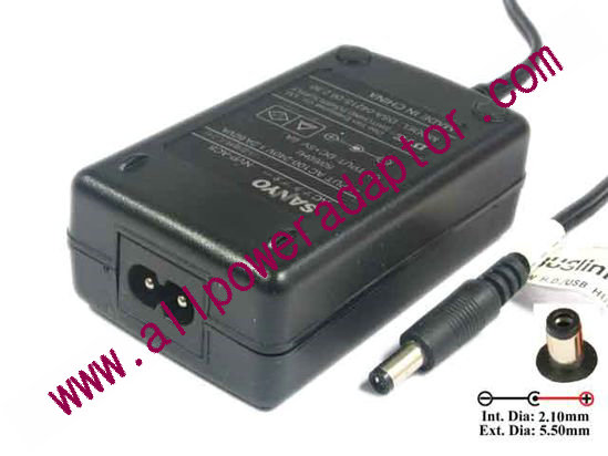 Sanyo NVP-AC8 AC Adapter 5V-12V 5V 6A, Barrel 5.5/2.1mm, 2-Prong